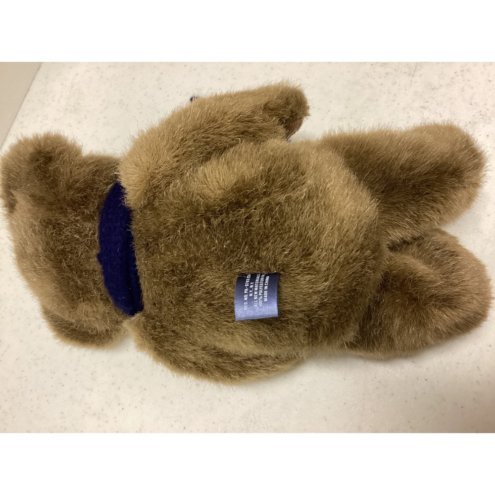 Vintage 2001 Ralph Lauren Polo Teddy Bear Set Brown Plush Navy Cream Scarves - Picture 3 of 7